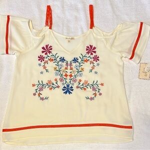 Love on a Hanger Floral Embroidered Cream Top